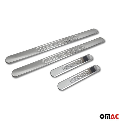 Ford Door Sill Scuff Plate Scratch Protector Gloss Stainless Steel Silver 4 Pcs