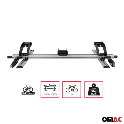 OMAC 3 Bike Carrier Racks Interior Cargo Trunk Mount for Nissan Frontier Aluminium U026060