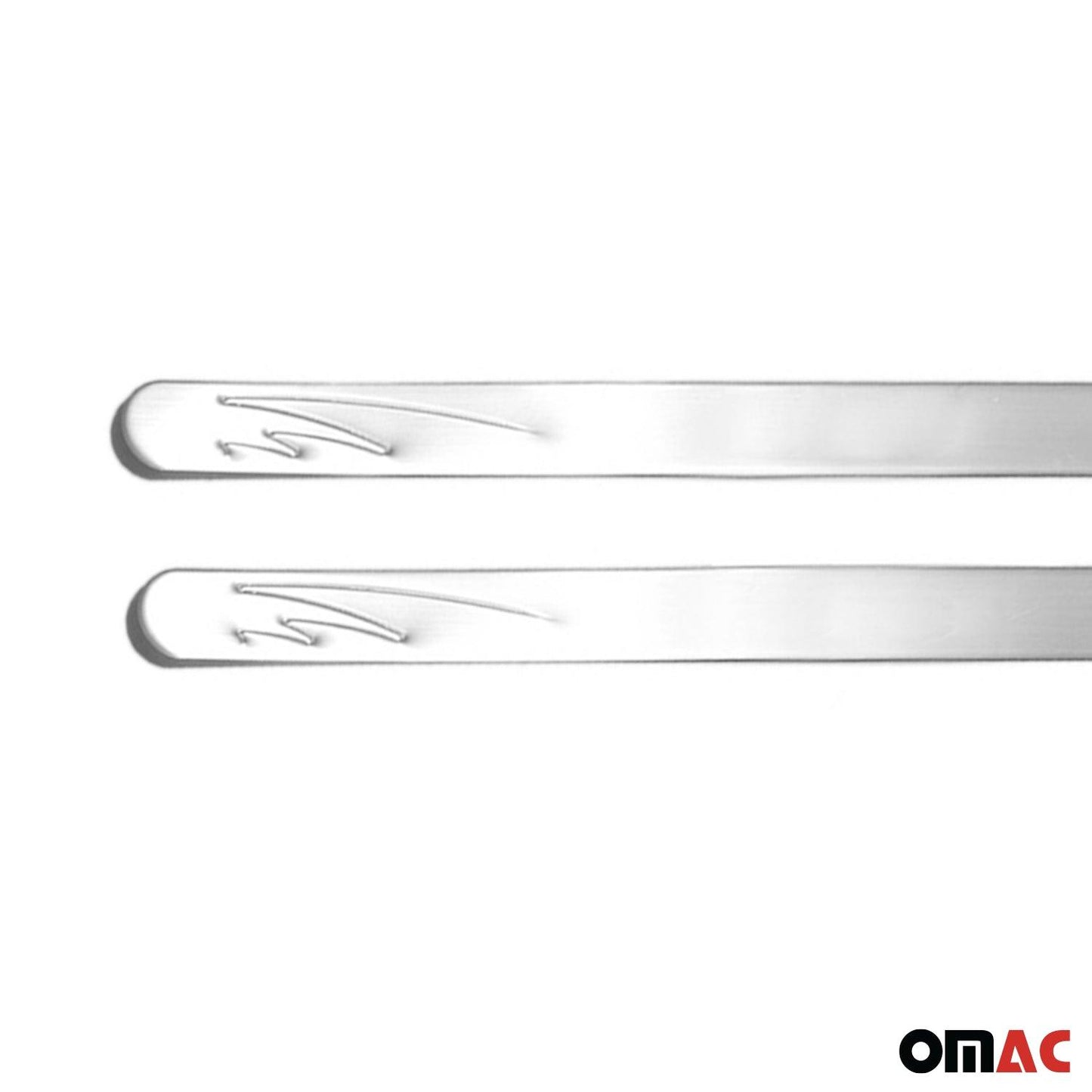 OMAC Door Sill Scuff Plate Scratch Protector for Fiat 500 2012-2016 Steel Silver 2x 2525092