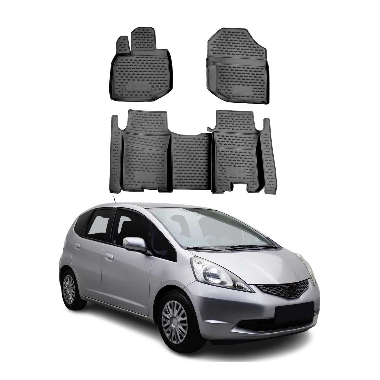 2009-2013 Honda Fit Floor Mats Liners Full Set All Weather Black