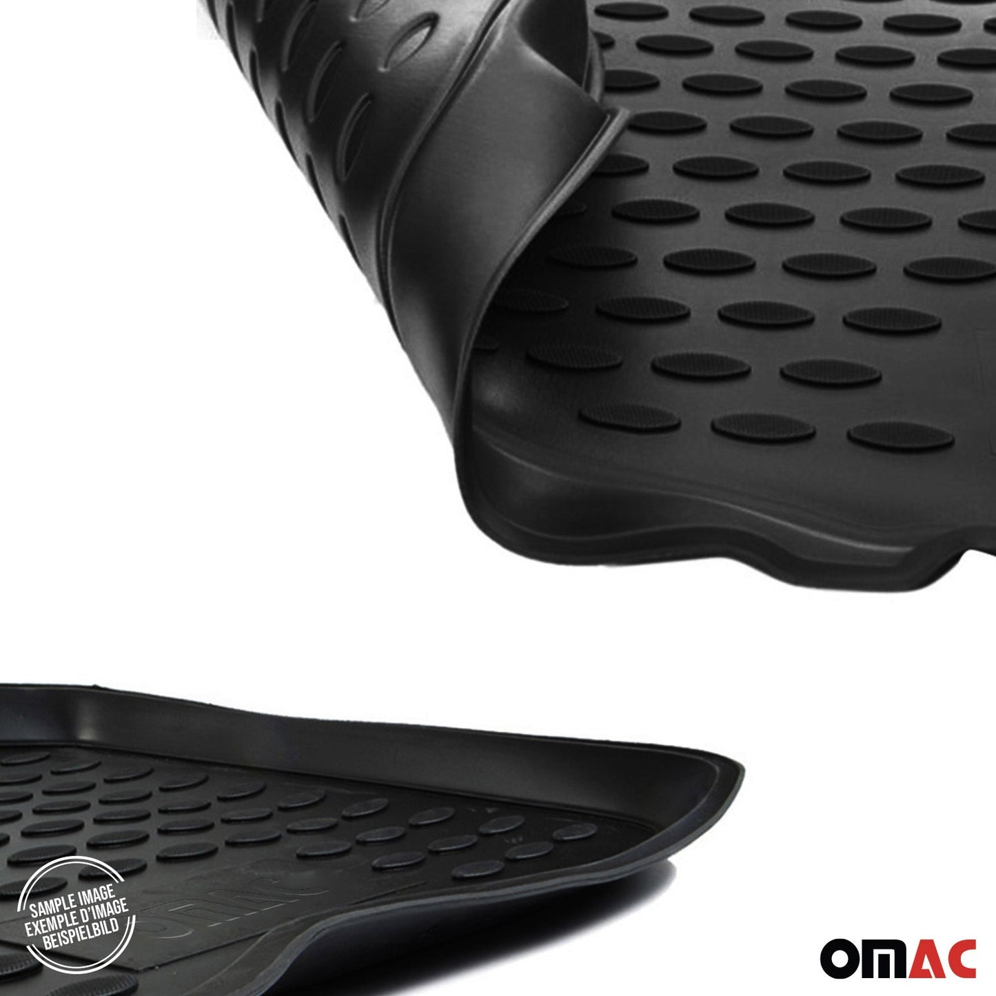 OMAC Floor Mats Liner for Audi Q7 2007-2015 Black TPE All-Weather 4 Pcs 1109444