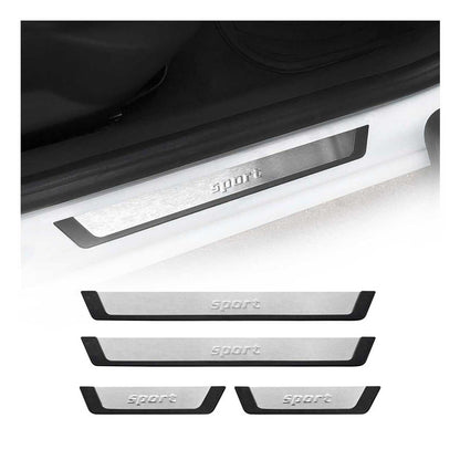 Mercedes C Class Door Sill Scuff Plate Scratch Protector Sport Brushed Stainless Steel 4Pcs