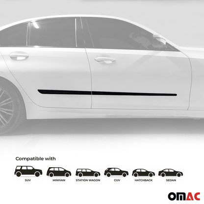 OMAC Side Door Protector Black Trim Cover Auto Strips Accessory for Mercedes Benz U021787