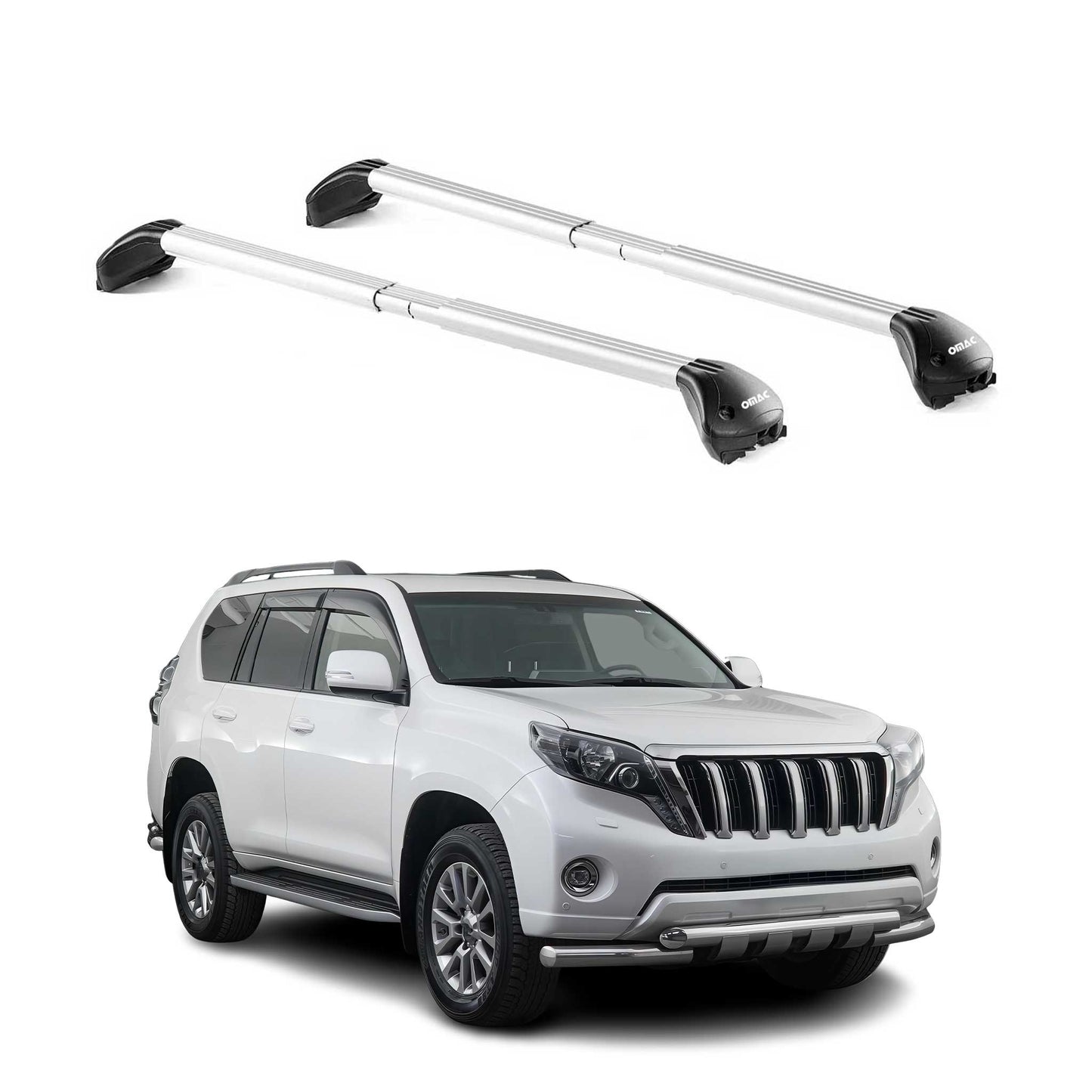 2008-2021 Toyota Land Cruiser Roof Rack Cross Bars Silver