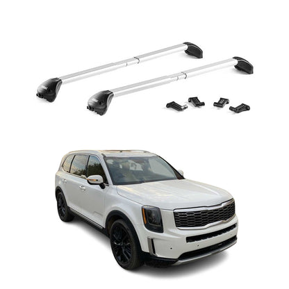 2020-2025	Kia	Telluride Roof Rack Cross Bars Silver Luggage Carrier 2 Pcs