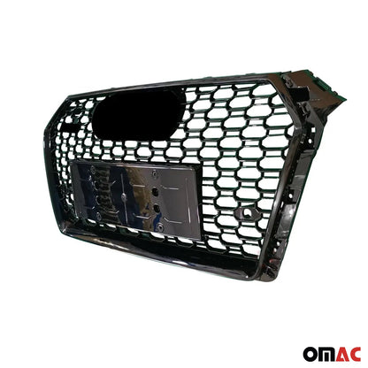 OMAC For Audi A4 B9 S4 2017-2019 RS4 Style Front Bumper Grille Honeycomb Mesh Black 1123P081RSB