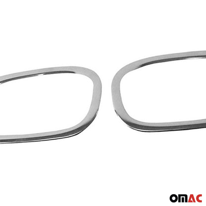 2015-2018 Jeep Renegade Rear Reflector Lamp Rim Frame Silver Steel 2 Pcs