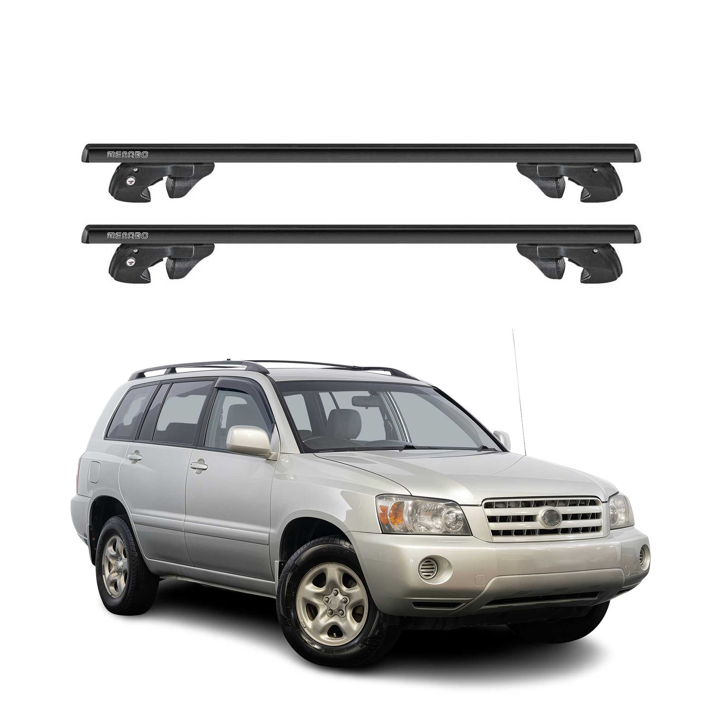 2001-2007 Toyota Highlander Roof Rack Cross Bars Black