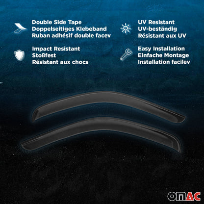 2014-2018 Mazda 3 Window Visor Vent Rain Deflector 4Pcs Smoke