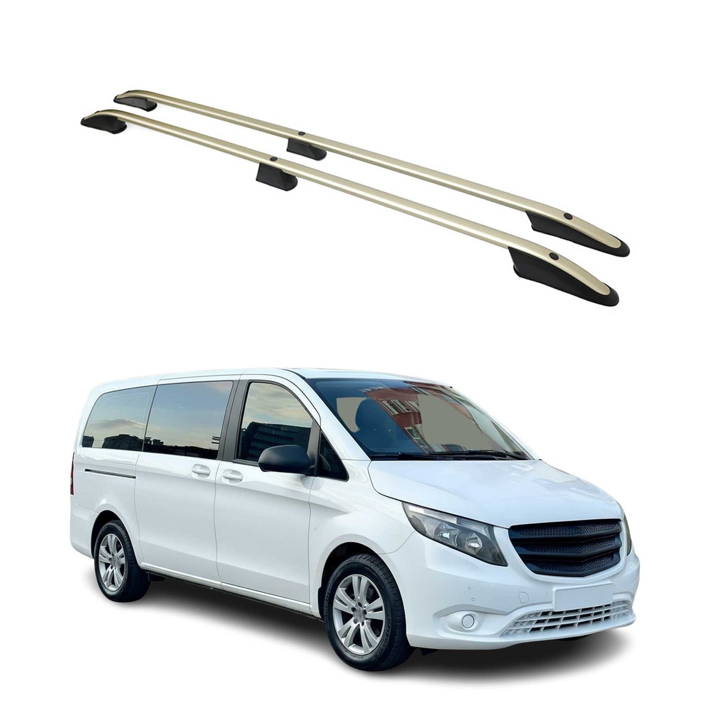 2016-2024 Mercedes Metris Mid Wheel Base Roof Rack Rails Side Rails Bronze