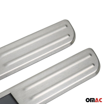 OMAC Fits BMW 3 Series F30 2012-2018 S.Steel Brushed Chrome LED Door Sill Cover 2 Pcs 12049696090ST