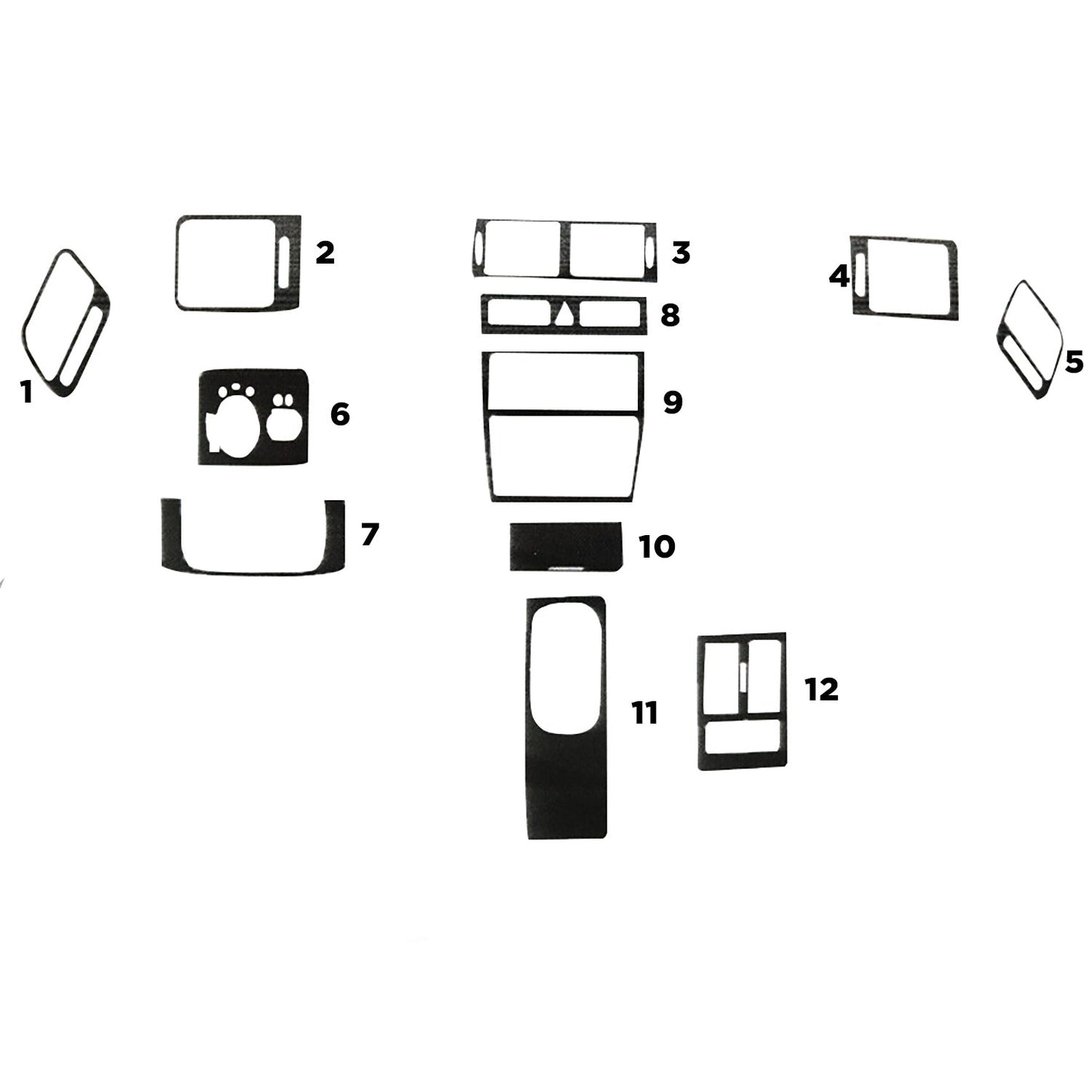 1997-2001 Audi A6 C5 All Models 4B Carbon Look Dashboard Console Trim Kit