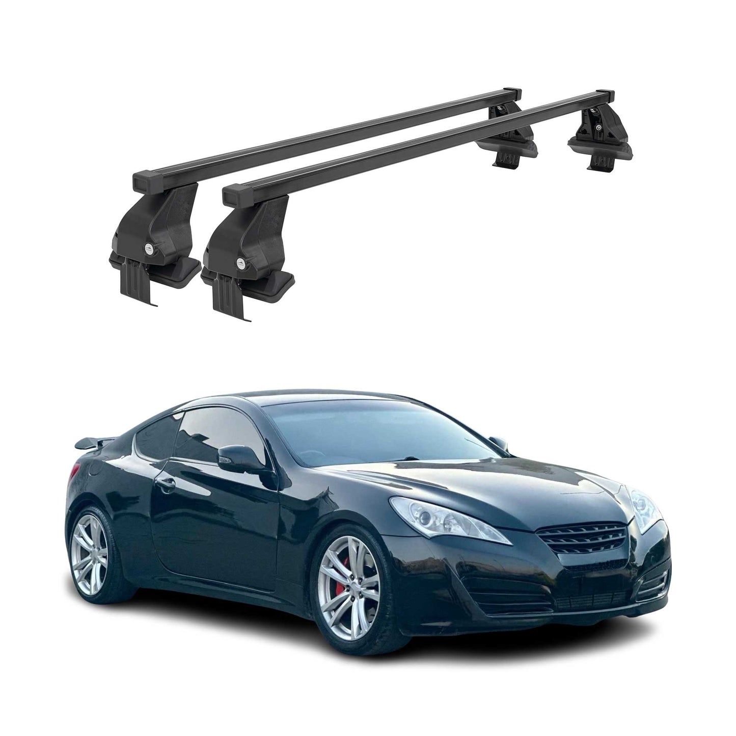 2009-2014 Hyundai Genesis Roof Rack Cross Bars Black