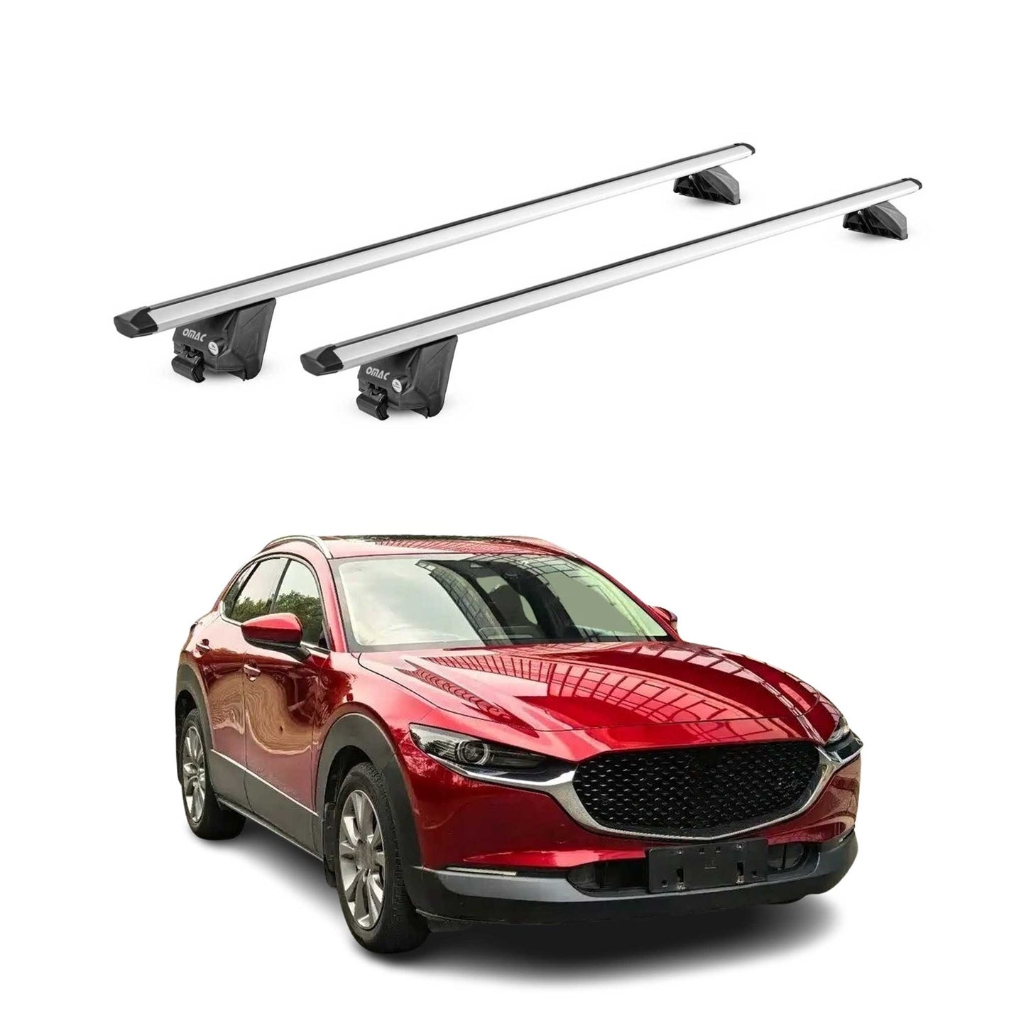 2020-2025 Mazda CX-30 Roof Rack Cross Bars Luggage Carrier Alu Silver 2x