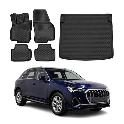 2018-2025 Audi Q3 Floor Mats & Cargo Liner Full Set All Weather Black