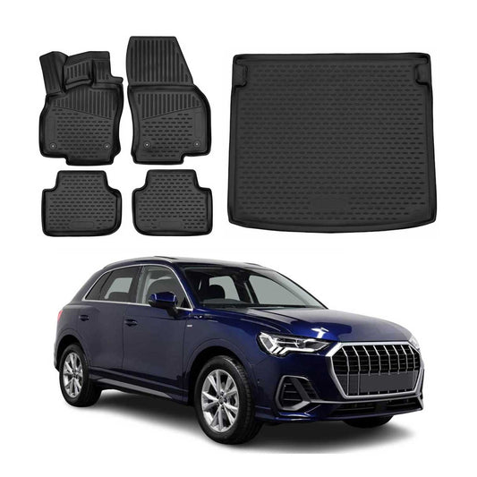 2018-2025 Audi Q3 Floor Mats & Cargo Liner Full Set All Weather Black