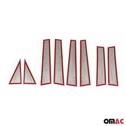 2017-2020 Nissan Rogue Window B Pillar Posts Door Trim Cover Stainless Steel Silver 8x