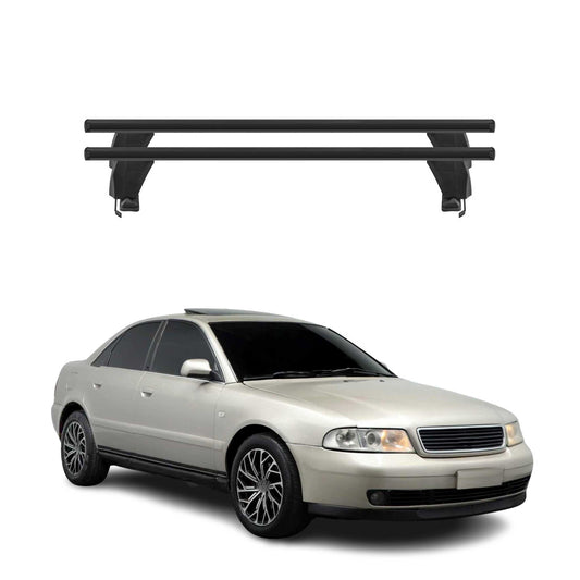Fits 1996-2001 Audi A4 Sedan Top Roof Racks Cross Bars 2Pcs Black Aluminium