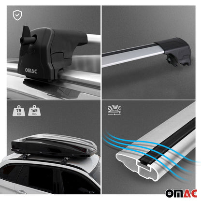 OMAC Alu Roof Racks Cross Bars Luggage Carrier for Maserati Grecale 2023-2024 Gray 2x '7902916