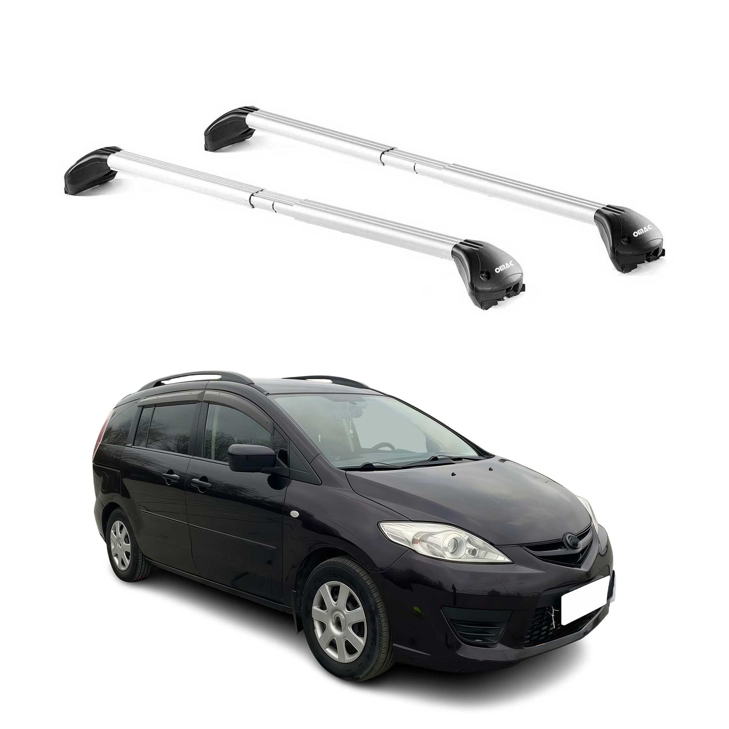 2006-2015 Mazda 5 Roof Rack Cross Bars Silver