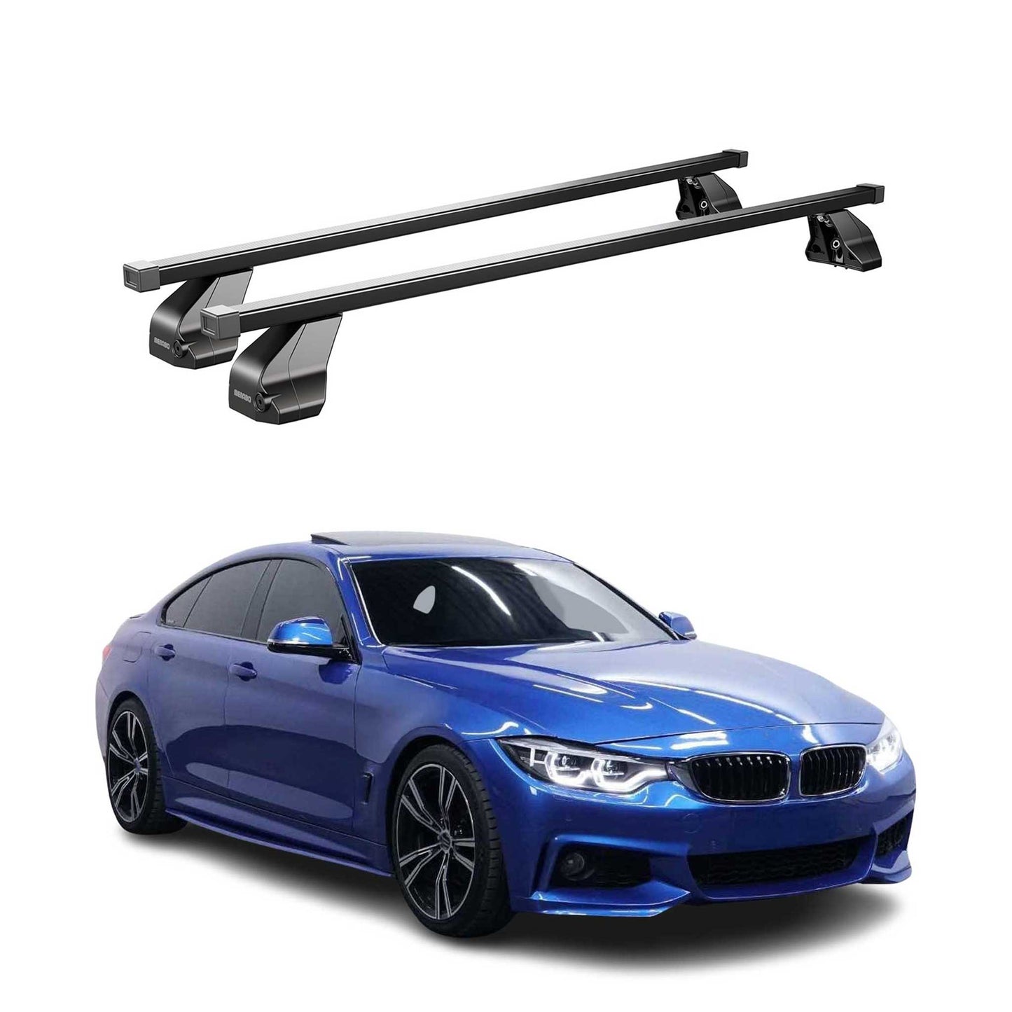 2015-2021 BMW 4 Series F36 Gran Coupe Roof Rack Cross Bars Black