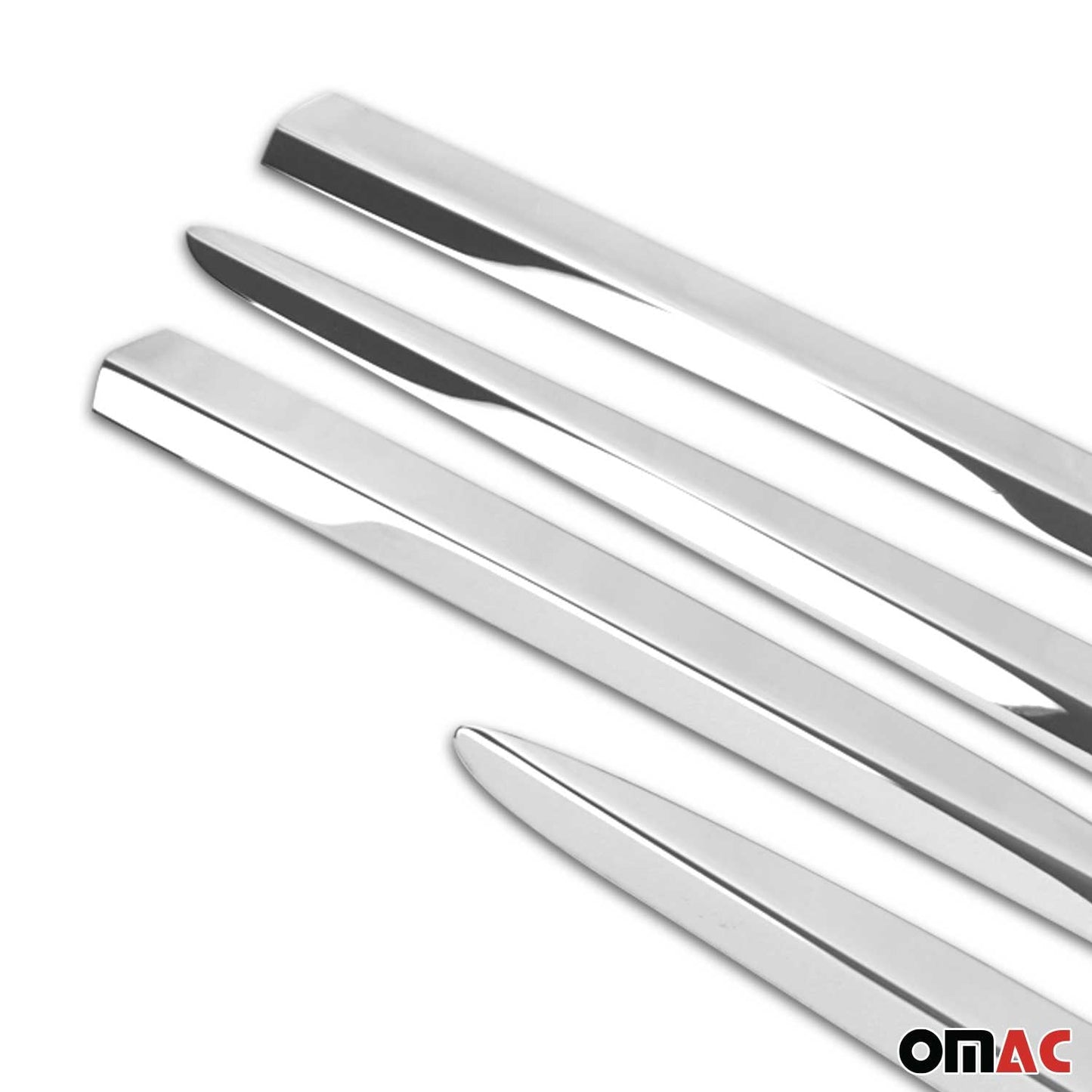 2016-2023 Fiat 500X Side Door Molding Trim Skirt Garnish Stainless Steel Silver 4 Pcs