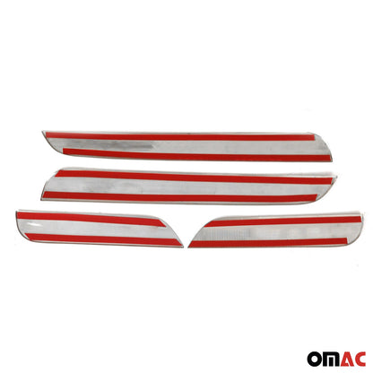 OMAC Chrome Door Sill Cover Scuff Plate 4 Pcs S. Steel Fits Citroen C3 2002-2009 1502091N