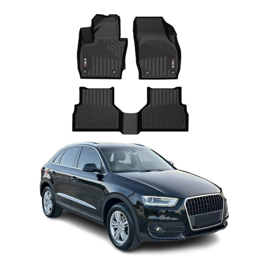 2013-2018 Audi Q3 Premium Floor Mats Liners First and Second Row Set Black