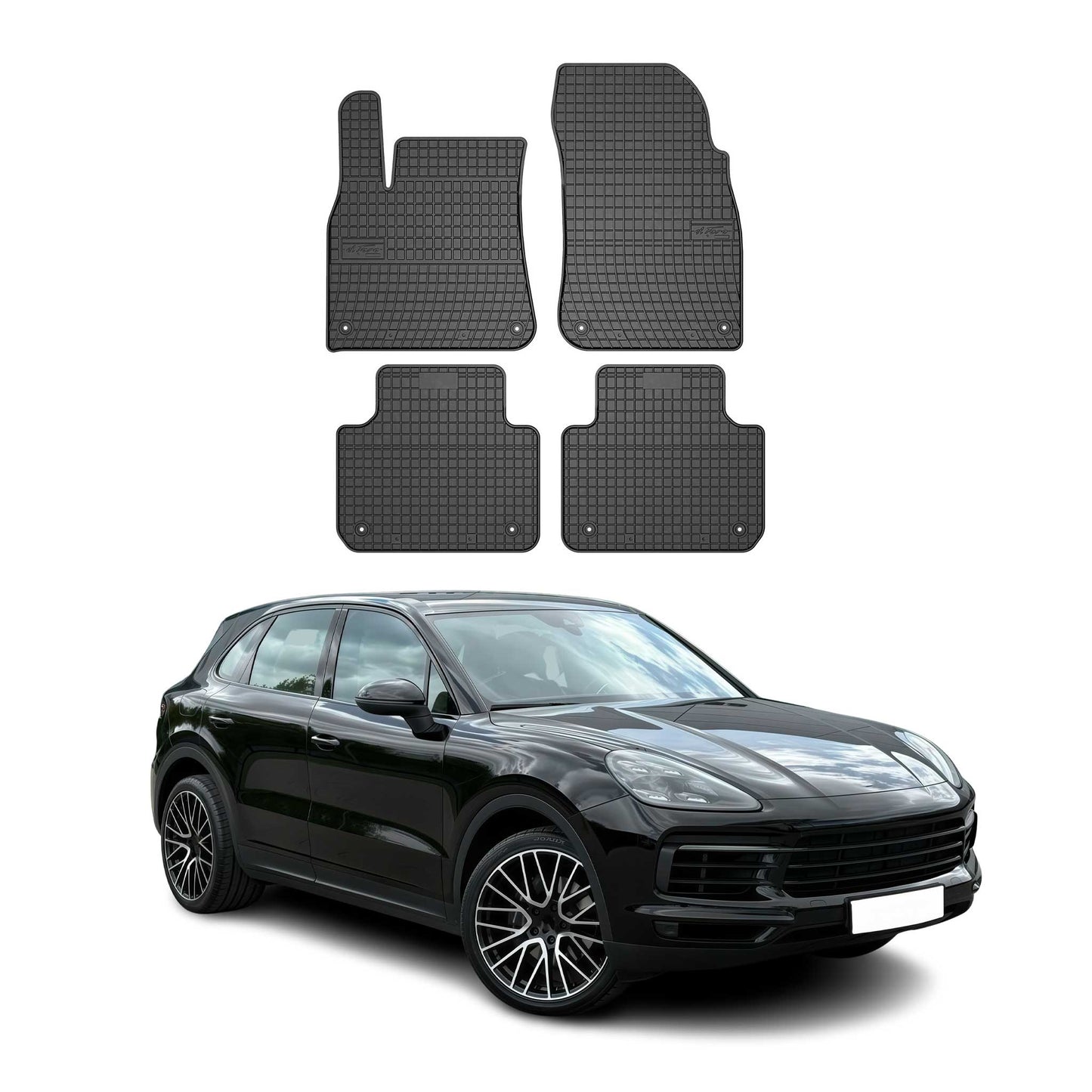 2019-2026 Porsche Cayenne Floor Mats Liners Full Set All Weather Rubber Black