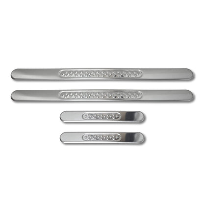 OMAC Door Sill Scuff Plate Scratch Protector for Ford Escape Steel Silver 4 Pcs 9650091PN