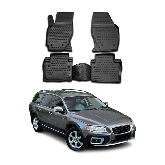 2008-2016 Volvo XC70 Floor Mats Liners Full Set All Weather Black