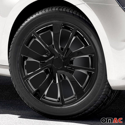OMAC 15 Inch Wheel Covers Hubcaps for Subaru Black Gloss G002276