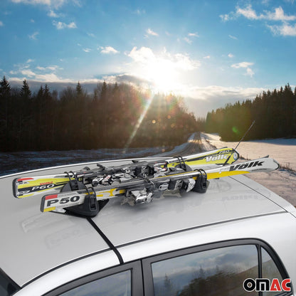 OMAC 2 Pieces Magnetic Ski Snowboard Racks Roof Mount Car Carrier Black '8100000