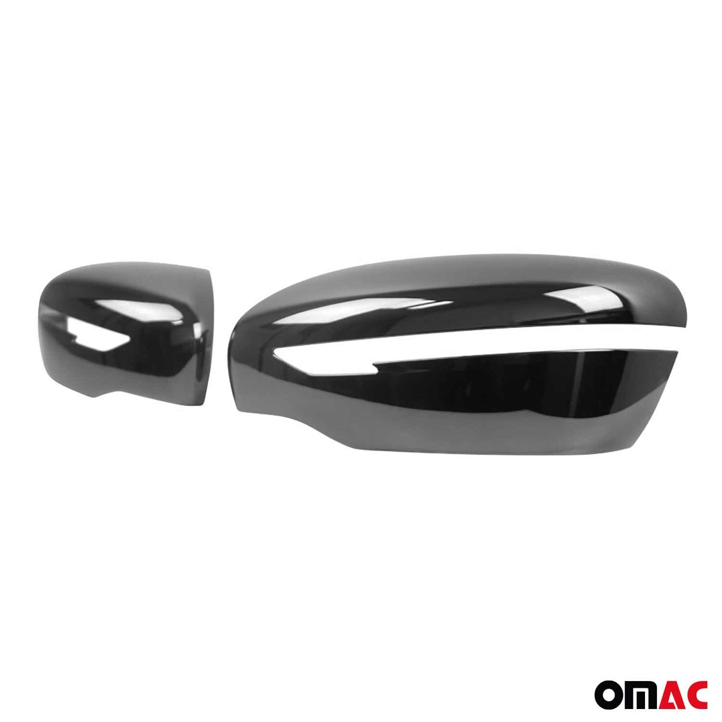 OMAC Fits Nissan Rogue Sport 2017-2022 Dark Chrome Side Mirror Cover Cap 2 Pcs 5023111B