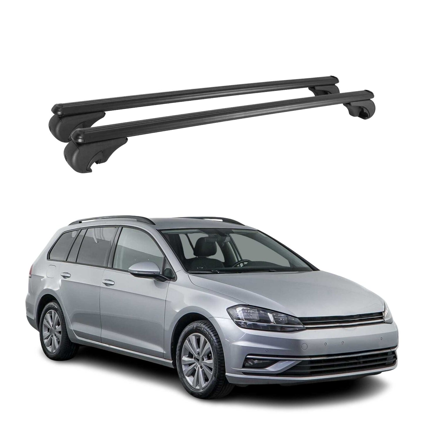 2015-2019 VW Golf SportWagen Roof Rack Cross Bars Black