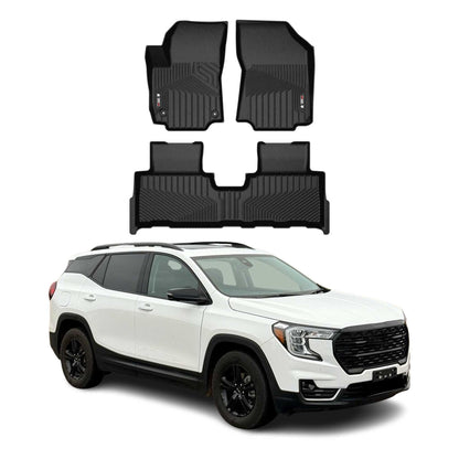 2018-2024 GMC Terrain / Terrain Denali Premium Floor Mats Liners First and Second Row Set Black