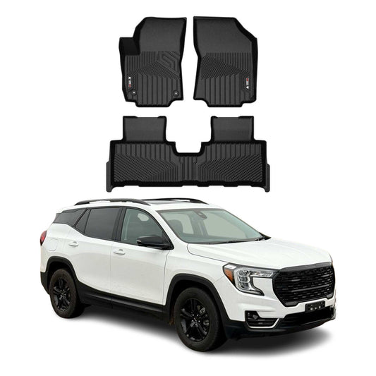2018-2024 GMC Terrain / Terrain Denali Premium Floor Mats Liners First and Second Row Set Black