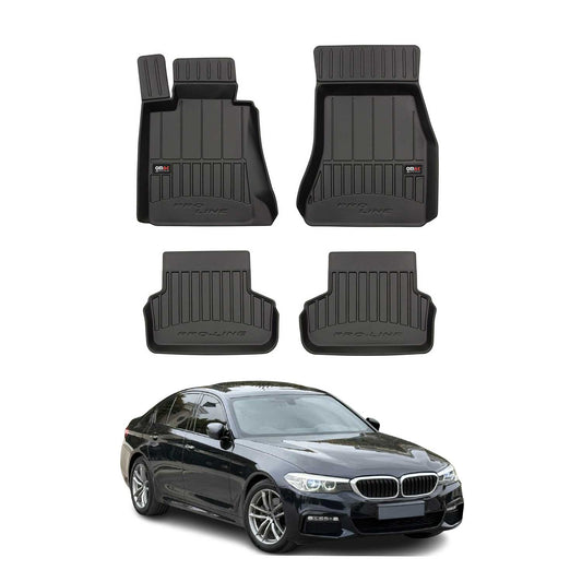 2017-2023 BMW 5 Series G30 G31 Sedan Touring Premium Floor Mats Liners Full Set All Weather Heavy Duty Black