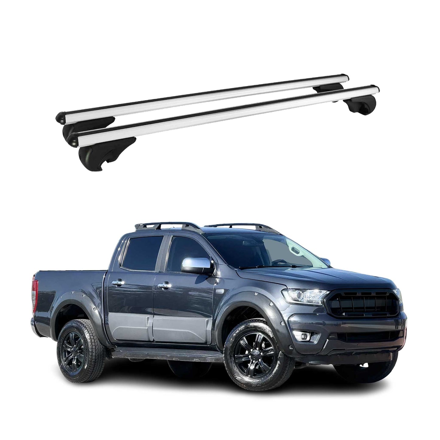2019-2023 Ford Ranger Roof Rack Cross Bars Silver