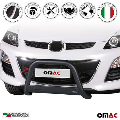OMAC Bull Bar Push Front Bumper Grille for Mazda CX-7 2010-2012 Black 1 Pc 4623FMSBB096FB