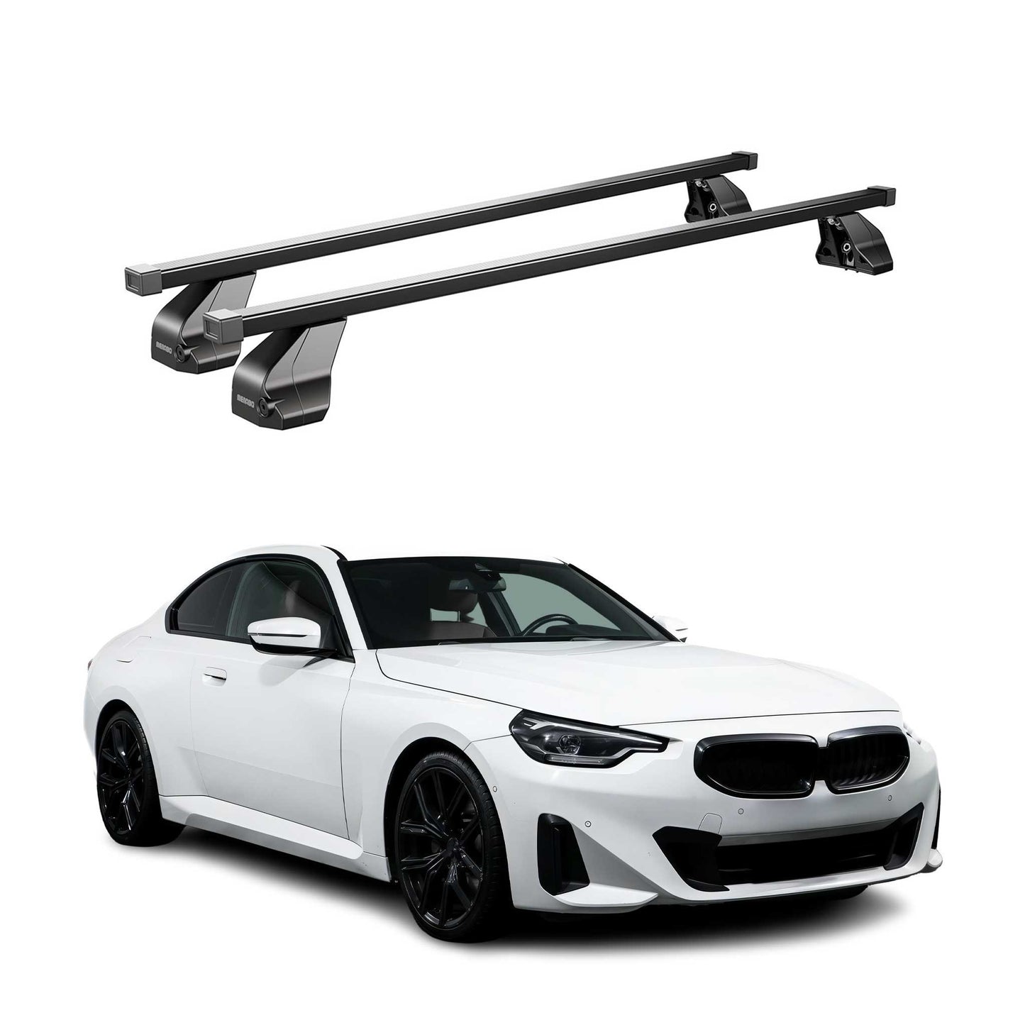 2022-2025 BMW 2 Series G42 Coupe G87 Roof Rack Cross Bars Black