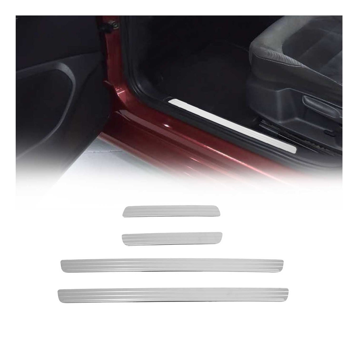 2015-2021 VW Golf Mk7 Door Sill Scuff Plate Scratch Protector Stainless Steel 4 Pcs