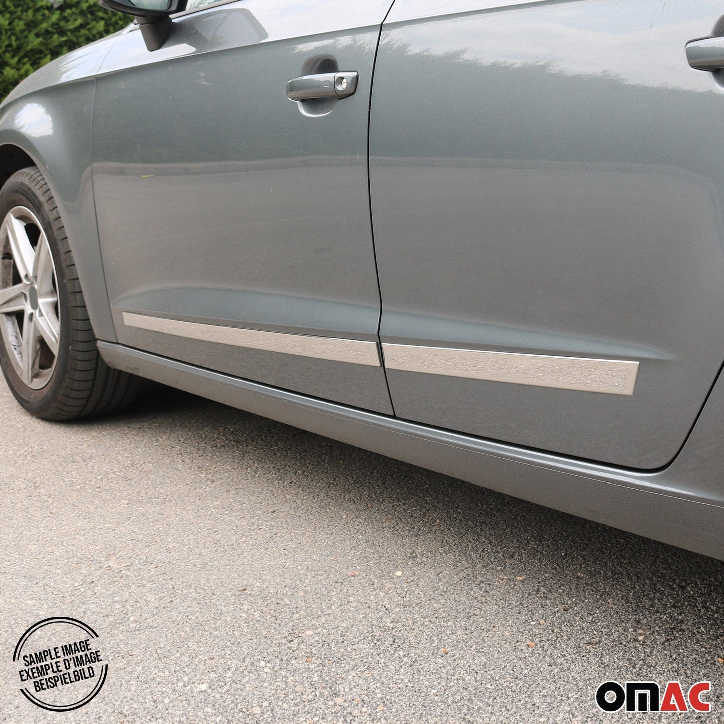 OMAC Side Door Streamer For Mercedes-Benz Guard Chrome Trim Cover S.Steel Silver 4x U028535