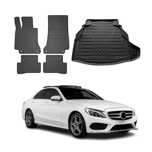 2015-2021 Mercedes C Class W205 Floor Mats & Cargo Liner Full Set All Weather