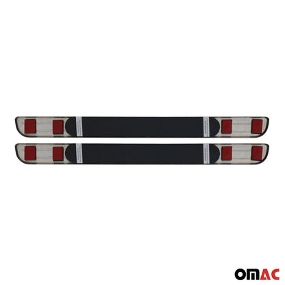 OMAC Chrome LED Illuminated SPORT Door Sill Cover Scuff Plate S.Steel 2 Pcs 9696090S