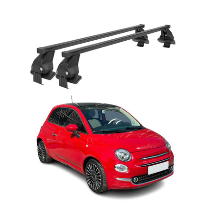 2017-2019 Fiat 500 Roof Rack Cross Bars Black