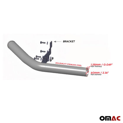 OMAC Bull Bar Push Front Bumper Grille for Nissan Rogue 2017-2020 Silver 1 Pc 5025CBT060F
