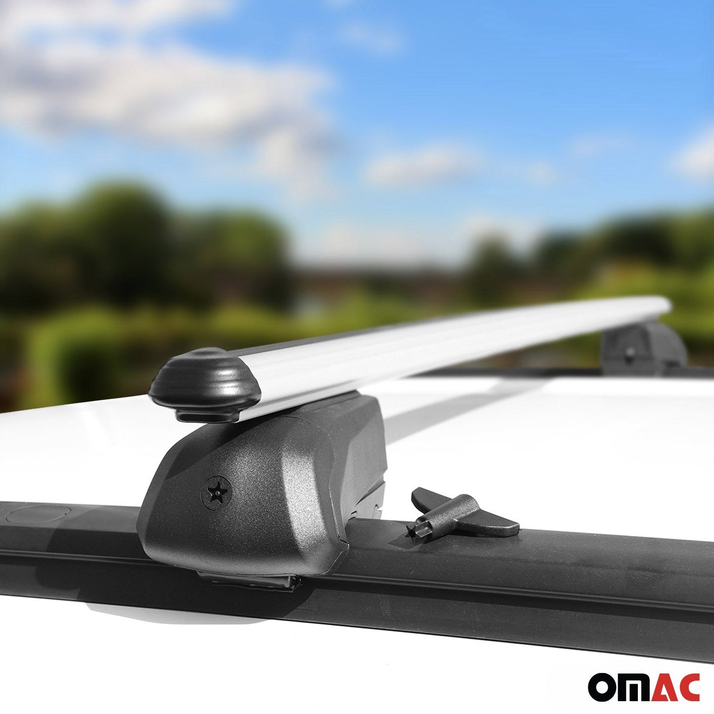 OMAC Lockable Roof Rack Cross Bars Luggage Carrier for Genesis GV70 2022-2024 Gray G003026