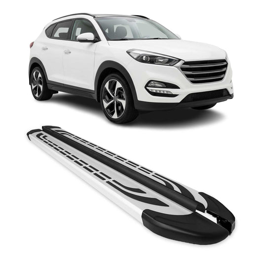 2016-2021 Hyundai Tucson Running Boards Side Steps Silver