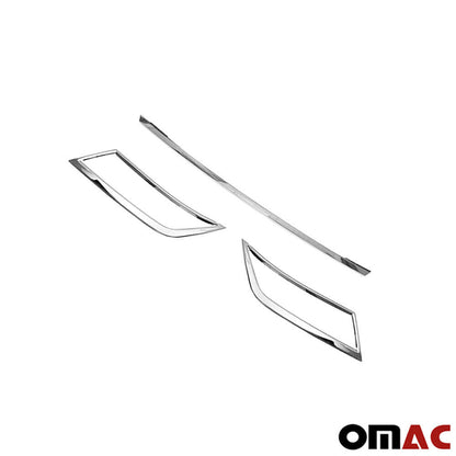 OMAC Rear Trunk Molding Trim for Skoda Octavia 2013-2019 Sedan Steel Silver 3 Pcs 6612096